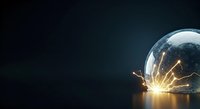 Glowing lightbulb with electric filament sparks on dark background, representing innovation, energy, and creative ideas for business and technology concepts.