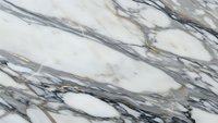 Elegant white marble surface with dramatic gray and gold veining patterns for luxury interior design and architectural applications.