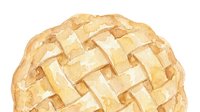 Freshly baked fruit pie with golden lattice crust pattern, perfect for bakery, food, and culinary design projects.
