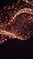 Abstract golden glitter wave flowing across dark background with sparkling bokeh lights creating luxurious festive atmosphere for celebration designs.