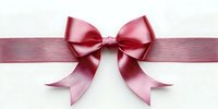 Pink satin ribbon bow tied elegantly on white background, isolated for gift wrapping, greeting cards, wedding invitations and festive decoration designs.