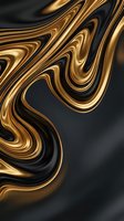 Luxurious golden and black marble swirl pattern with flowing curves and metallic sheen for premium design projects and elegant backgrounds.
