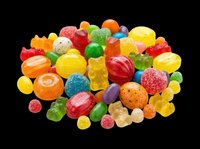 Colorful assortment of hard candies and gummy sweets isolated on transparent background, ready for design use on t-shirts, stickers, clipart, and print-on-demand products.