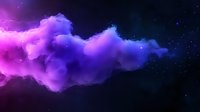 Vibrant cosmic clouds in purple and blue hues against dark starry background create dreamy atmospheric effect for space-themed designs and mystical artwork.