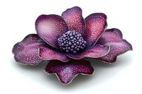 Purple fantasy flower with dotted pattern and gradient petals on white background, decorative botanical art element for creative projects.