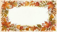 Autumn foliage frame with fall leaves, berries, and branches in warm orange, gold, and red tones on isolated white background for seasonal design projects.