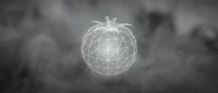 Glowing wireframe sphere floating against stormy cloudy sky, representing global network, digital connectivity, technology innovation and data communication concepts.