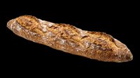 Rustic whole grain baguette with golden crust, isolated on transparent background, ready for bakery menus, stickers, print on demand, and food design projects.