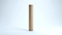 Wooden dowel rod or cylindrical timber pole isolated on white background, suitable for woodworking, construction, and craft projects.