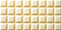 White chocolate bar with square segments arranged in geometric pattern on isolated background. Perfect for food packaging design.