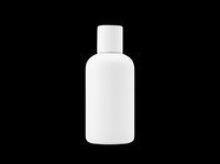 White cosmetic bottle with cap isolated on transparent background, ready for product design, packaging mockups, e-commerce, sublimation, and print-on-demand applications.