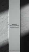 Modern business decision-making concept with strategic choices text on minimalist design featuring marble and metal textures for corporate presentations.