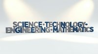 STEM education concept with science technology engineering mathematics text on white background for academic and educational design.