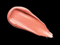 Peach nude lip gloss smear isolated on transparent background, ready for beauty packaging, stickers, T-shirt design, print on demand, and cosmetic clipart use.