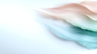 Ethereal flowing waves in soft peach and turquoise tones create gentle abstract curves against white background, suitable for modern minimalist design projects.