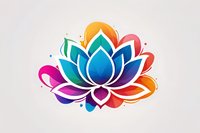 Vibrant rainbow lotus flower with gradient petals on light background, spiritual symbol for meditation, yoga and wellness practices. Isolated design element.