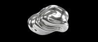 Shiny chrome liquid metal blob shape isolated on transparent background, ready for stickers, t-shirt design, print on demand, sublimation, and clipart use.