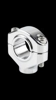 Chrome motorcycle handlebar riser clamp isolated on transparent background, ready for design use on t-shirts, clipart, stickers, and print-on-demand products.