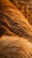 Closeup of long, flowing auburn hair with warm golden and brown tones, showcasing texture and shine for haircare, beauty, and wellness content.