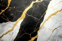 Luxurious black and white marble texture with gold veining, creating elegant natural pattern for luxury interior design backgrounds.
