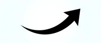 Black curved arrow pointing upward and right on white background isolated for graphic design and business presentations.