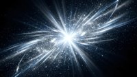 Bright white light burst with radiating beams through starry space creating dramatic cosmic explosion effect for sci-fi and astronomy projects.