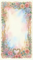 Ornate floral frame with roses, hydrangeas, and decorative scrollwork featuring watercolor background. Isolated design element ready for invitations, greeting cards, and digital projects.