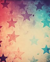 Dreamy gradient background with scattered stars in coral pink and turquoise tones, creating ethereal celestial pattern for party decorations and festive designs.