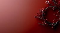 Elegant floral branch with delicate white blossoms against deep red gradient background creates dramatic contrast and romantic atmosphere for design projects.
