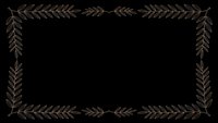 Elegant botanical frame with delicate bronze leaves on black background for luxury invitations, certificates and premium design projects.