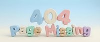 404 page not found error message with colorful pastel letters and numbers on neutral background for web design and digital content.