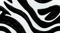 Abstract black and white pattern with curved brush strokes on textured paper background. Minimalist artistic design for modern interior decor.