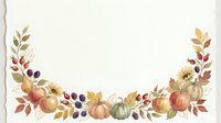 Autumn harvest wreath with pumpkins, gourds, berries, and fall foliage on isolated white background for seasonal design, invitations, and decorative projects.