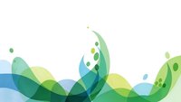 Abstract flowing green and blue organic shapes with bubbles on white background for eco-friendly business presentations and environmental design projects.