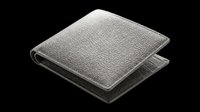 Gray textured leather bifold wallet isolated on transparent background, ready for sticker, clipart, print on demand, sublimation, and t-shirt design use.