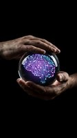 Hands protecting glowing digital brain with circuit patterns representing artificial intelligence, machine learning, and neural network technology concepts.