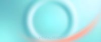 Young adult female with light skin tone, eyes closed in serene expression, surrounded by glowing circular light effect on soft turquoise and coral gradient background, representing mindfulness and mental wellness for meditation and relaxation content.