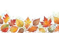 Autumn leaves border with colorful fall foliage in watercolor style on white background for seasonal designs and decorative projects.