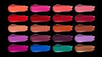 Lipstick swatches in assorted shades isolated on transparent background, ready for cosmetics design, print-on-demand products, packaging mockups, and digital beauty applications.