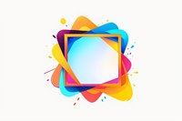 Vibrant abstract composition with overlapping geometric squares and fluid colorful shapes on white background, modern dynamic design for creative projects.