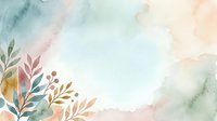 Watercolor botanical elements with soft pastel tones create an elegant, minimalist border design. Isolated on white background, ready for invitations, greeting cards, and decorative projects.