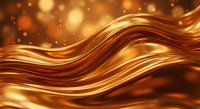 Flowing golden waves with warm bokeh lights creating luxurious abstract background for premium design projects and elegant presentations.