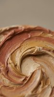 Swirled chocolate and vanilla frosting with rich creamy texture showing marbled pattern for baking and dessert projects.
