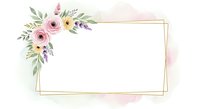 Watercolor floral frame with pink roses, yellow flowers, and green foliage on white background. Isolated design element for invitations, cards, and wedding stationery projects.