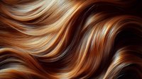 Luxurious wavy brown and blonde hair texture with smooth flowing curves and highlights creating dynamic movement pattern for beauty and fashion designs.