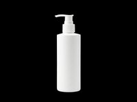 White pump dispenser bottle isolated on transparent background, ready for cosmetic branding, mockups, stickers, print on demand, and T-shirt design use.