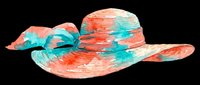 Colorful tie-dye wide-brimmed sun hat with matching headband, isolated on transparent background. Ready for t-shirt designs, clipart, stickers, and print-on-demand products.