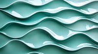Abstract wavy pattern in mint green and white creating dynamic layered curves and shadows, modern minimalist architectural detail for backgrounds and design projects.