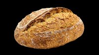 Rustic artisan sourdough bread loaf isolated on transparent background, ready for stickers, print on demand, T-shirt design, clipart, and sublimation use.