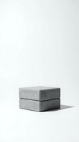 Minimalist concrete cube blocks stacked on white background for modern interior design and architectural visualization projects.